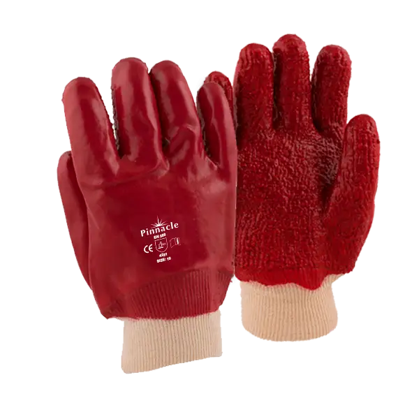 Pinnacle PVC Red Rough Palm Gloves